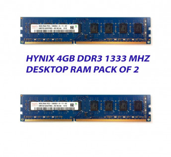 HYNIX 4GB DDR3 1333 MHZ DESKTOP RAM : PACK OF 2