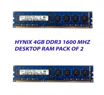 HYNIX 4GB DDR3 1600 MHZ DESKTOP RAM : PACK OF 2