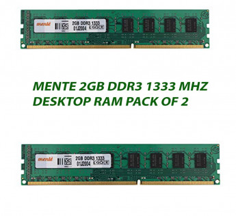 MENTE 2GB DDR3 1333 MHZ DESKTOP RAM : PACK OF 2