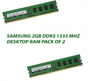 SAMSUNG 2GB DDR3 1333 MHZ DESKTOP RAM : PACK OF 2