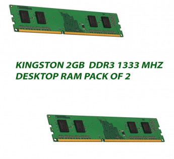 KINGSTON 2GB DDR3 1333 MHZ DESKTOP RAM : PACK OF 2