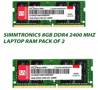 SIMMTRONICS 8GB DDR4 2400 MHZ LAPTOP RAM : PACK OF 2