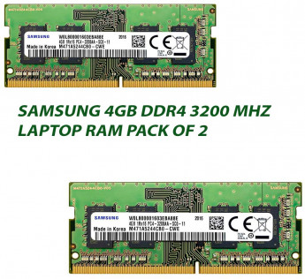 SAMSUNG 4GB DDR4 3200 MHZ LAPTOP RAM : PACK OF 2
