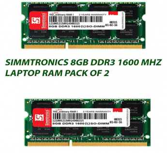 SIMMTRONICS 8GB DDR3 1600 MHZ LAPTOP RAM : PACK OF 2