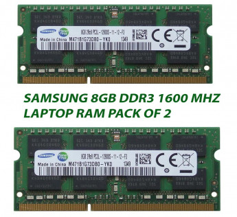 SAMSUNG 8GB DDR3 1600 MHZ LAPTOP RAM : PACK OF 2
