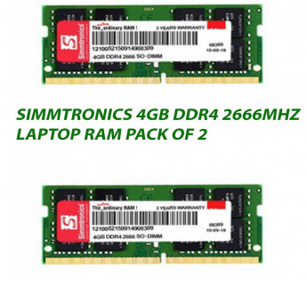 SIMMTRONICS 4GB DDR4 2666 MHZ LAPTOP RAM : PACK OF 2