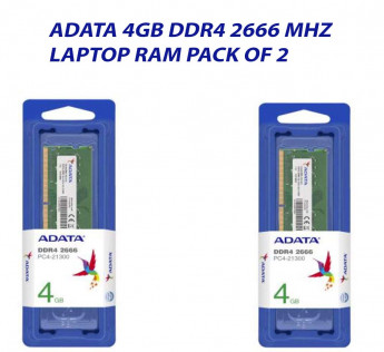 ADATA 4GB DDR4 2666 MHZ LAPTOP RAM : PACK OF 2
