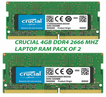 CRUCIAL 4GB DDR4 2666 MHZ LAPTOP RAM : PACK OF 2