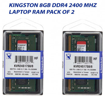 KINGSTON 8GB DDR4 2400 MHZ LAPTOP RAM : PACK OF 2