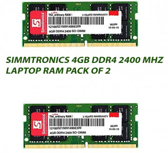 SIMMTRONICS 4GB DDR4 2400 MHZ LAPTOP RAM : PACK OF 2