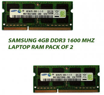 SAMSUNG 4GB DDR3 1600 MHZ LAPTOP RAM : PACK OF 2