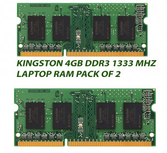 KINGSTON 4GB DDR3 1333 MHZ LAPTOP RAM : PACK OF 2