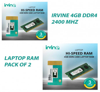 IRVINE 4GB DDR4 2400 MHZ LAPTOP RAM : PACK OF 2
