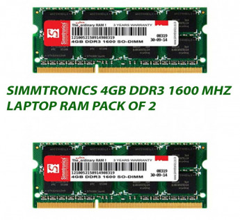 SIMMTRONICS 4GB DDR3 1600 MHZ LAPTOP RAM : PACK OF 2