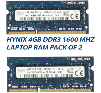 HYNIX 4GB DDR3 1600 MHZ LAPTOP RAM : PACK OF 2