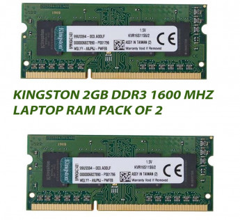KINGSTON 2GB DDR3 1600 MHZ LAPTOP RAM : PACK OF 2