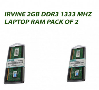 IRVINE 2GB DDR3 1333 MHZ LAPTOP RAM : PACK OF 2