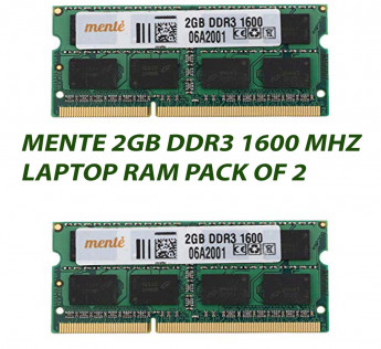 MENTE 2GB DDR3 1600 MHZ LAPTOP RAM : PACK OF 2
