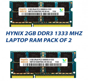 HYNIX 2GB DDR3 1333 MHZ LAPTOP RAM : PACK OF 2
