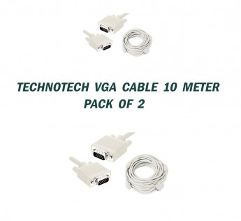 TECHNOTECH 10 METER VGA CABLE PACK OF 2