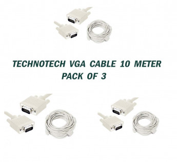 TECHNOTECH 10 METER VGA CABLE PACK OF 3
