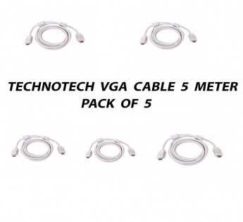 TECHNOTECH 5 METER VGA CABLE PACK OF 5