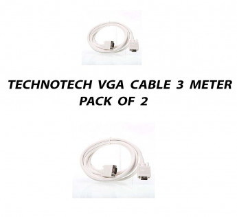 TECHNOTECH 3 METER VGA CABLE PACK OF 2