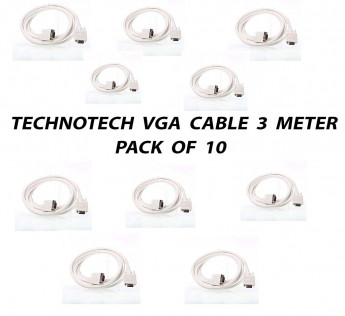 TECHNOTECH 3 METER VGA CABLE PACK OF 10