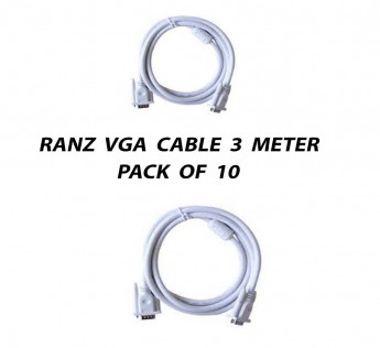 RANZ 3 METER VGA CABLE PACK OF 10