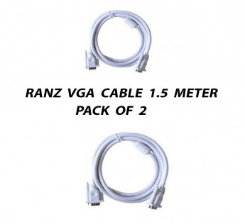 RANZ 1.5 METER VGA CABLE PACK OF 2
