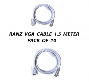 RANZ 1.5 METER VGA CABLE PACK OF 10