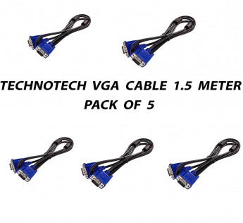 TECHNOTECH 1.5 METER VGA CABLE PACK OF 5