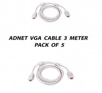 ADNET 3 METER VGA CABLE PACK OF 5