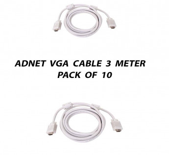 ADNET 3 METER VGA CABLE PACK OF 10