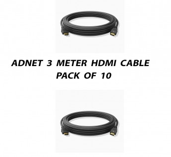 ADNET 3 METER HDMI CABLE PACK OF 10