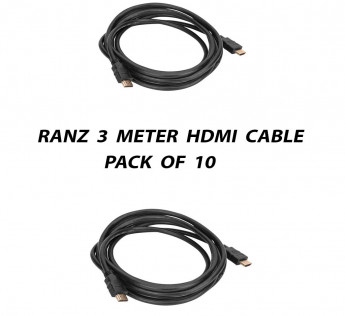 RANZ 3 METER HDMI CABLE PACK OF 10