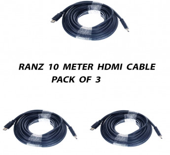 RANZ 10 METER HDMI CABLE PACK OF 3