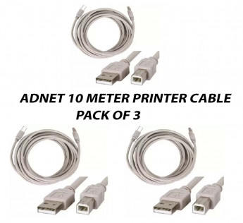 ADNET 10 METER USB PRINTER CABLE PACK OF 3