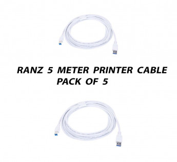 RANZ 5 METER USB PRINTER CABLE PACK OF 5