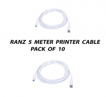 RANZ 5 METER USB PRINTER CABLE PACK OF 10