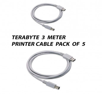 TERABYTE 3 METER USB PRINTER CABLE PACK OF 5
