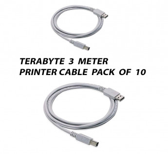 TERABYTE 3 METER USB PRINTER CABLE PACK OF 10