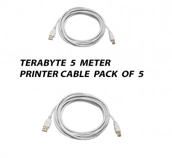 TERABYTE 5 METER USB PRINTER CABLE PACK OF 5