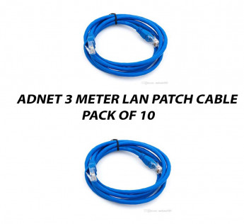 ADNET 3 METER CAT6 LAN PATCH CABLE PACK OF 10