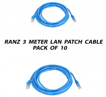 RANZ 3 METER CAT6 LAN PATCH CABLE PACK OF 10