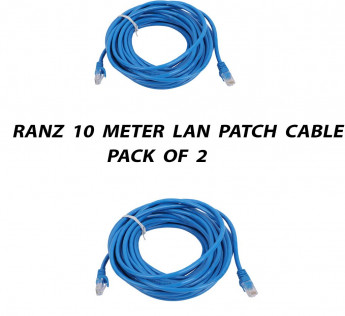 RANZ 10 METER CAT6 LAN PATCH CABLE PACK OF 2