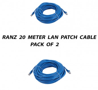 RANZ 20 METER CAT6 LAN PATCH CABLE PACK OF 2