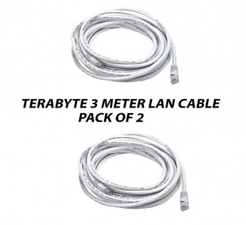 TERABYTE 3 METER CAT6 LAN PATCH CABLE PACK OF 2