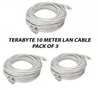 TERABYTE 10 METER CAT6 LAN PATCH CABLE PACK OF 3