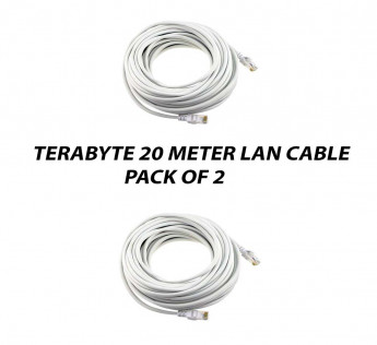 TERABYTE 20 METER CAT6 LAN PATCH CABLE PACK OF 2